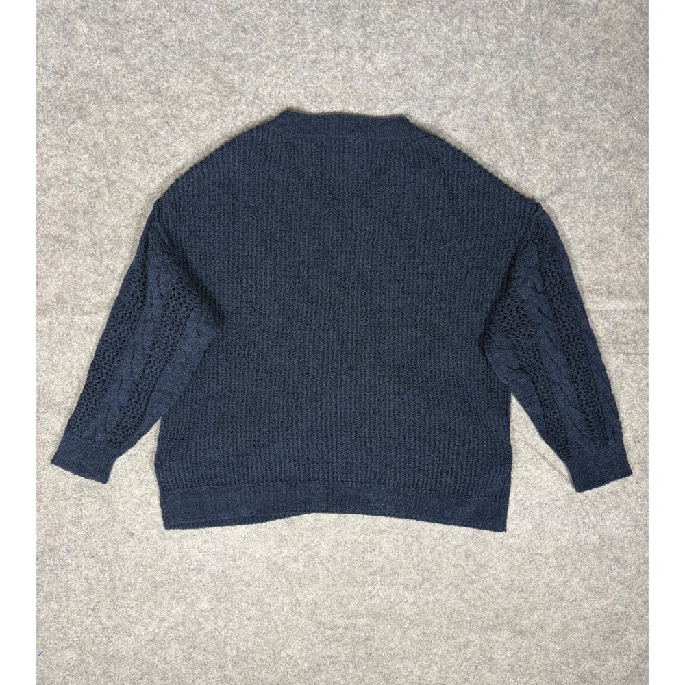 Antonelli Firenze Navy Blue Cotton Blend Cable Knit‎ Pointelle Sweater Italy M - Picture 8 of 8